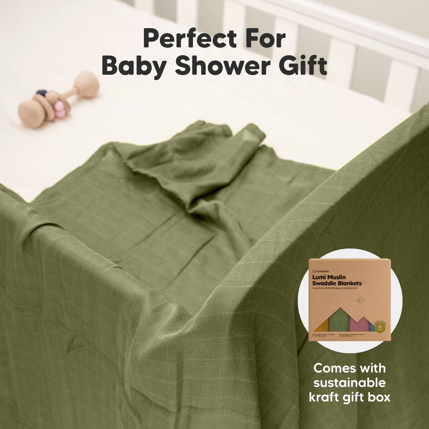 KeaBabies Lumi Muslin Swaddle Blankets