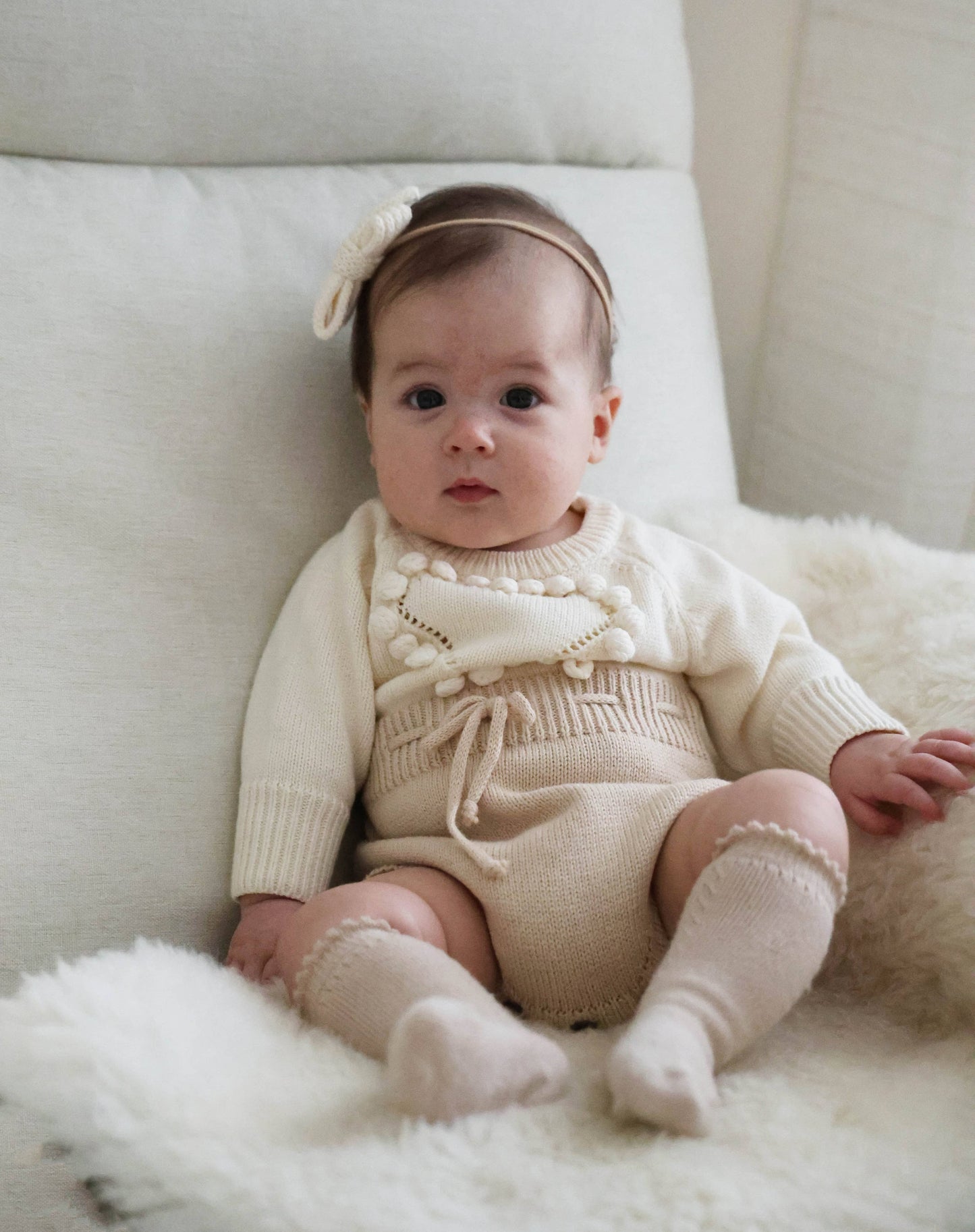 Cream Heart Romper