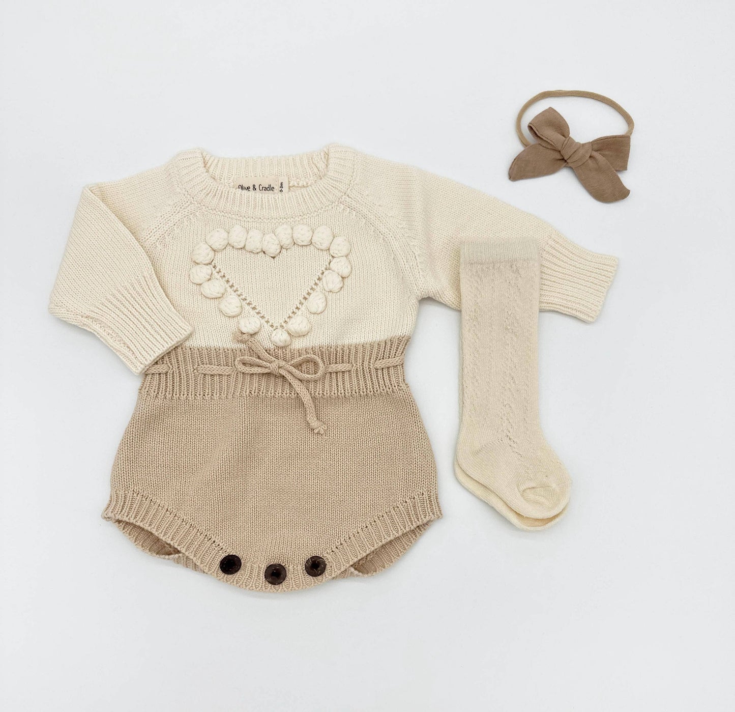 Cream Heart Romper