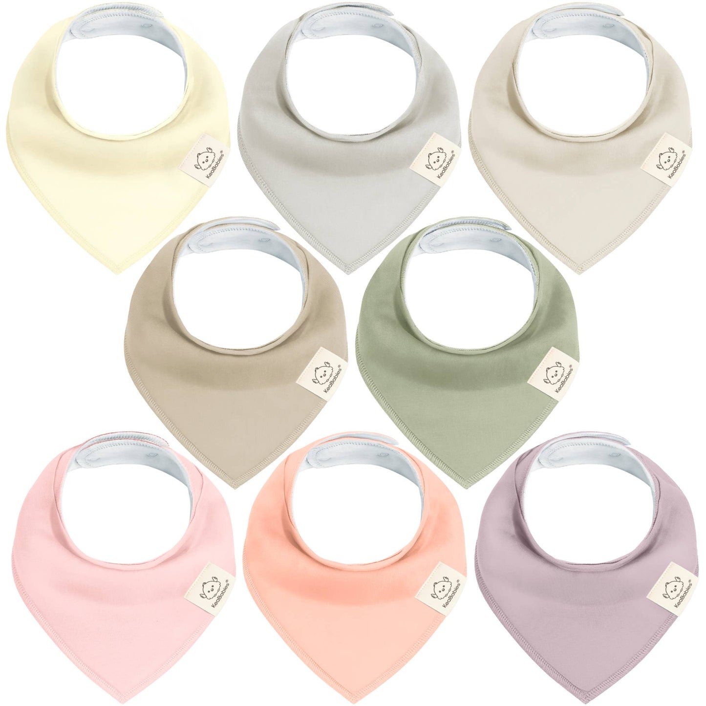 8-pack Baby Bandana Bibs for Boys and Girls