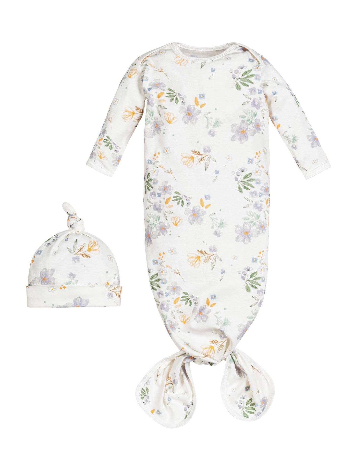 Knotted Gown & Beanie Set - Modern Daisy